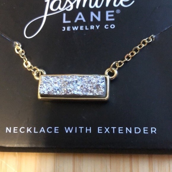 JASMINE LANE Druzy Bar 18” Necklace with Extender NEW NWT - Picture 3 of 3
